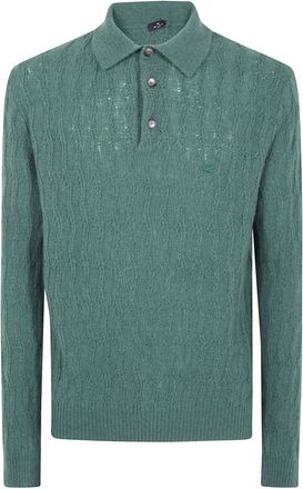 Etro Cashmere Truien - Heren - Cashmere truien - Groen - XL - Truien & Vesten