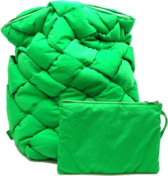 Bottega Veneta Green Nylon Backpack (Pre-Owned)