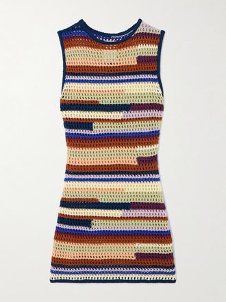 Escvdo Abito Mini In Cotone Biologico Punto A Giorno Spondylus - Multicolore