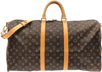 Louis Vuitton Brown Coated Canvas Boston Bag (Pre-Owned)