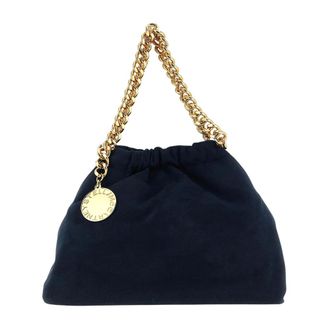 Stella McCartney Clutch arricciata con dettaglio catena - - Bags - Donna - Blu - ONE SIZE