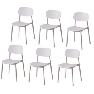 Far Kit 6 sedie polipropilene cucina bar ristorante sedia interno esterno bianco 719k
