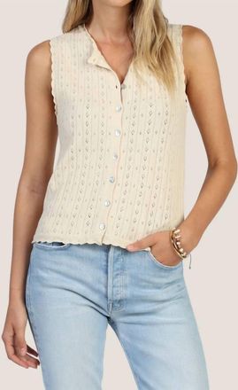 Dylan Jesse Sleeveless Cardigan Sweater In Natural