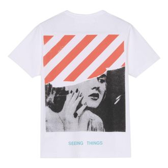 Off-white Mens Off-White Marilyn Monroe Printing Short Sleeve White T-Shirt OMAA002F171850470188