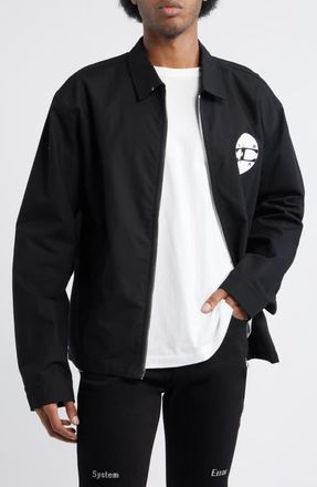 Rta Van Record Graphic Ripstop Cotton Jacket in Black Vintage Record at Nordstrom, Size Xxx-Large