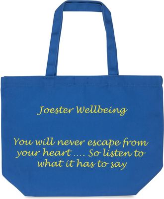 Generic Joester Wellbeing - Cotton/Canvas Tote Bag. (Quote 6: You will never escape from your heart. So listen to what it has to say, Royal Blue)
