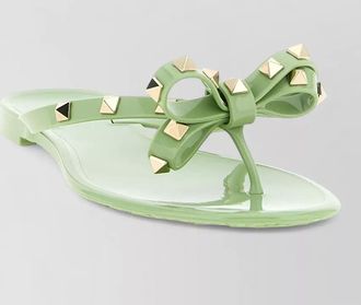 Valentino Garavani studded bow rubber thong sandals