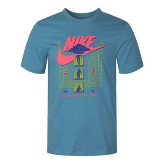 Nike Alien Printing Logo Sports Round Collar Male Blue CU6949-424