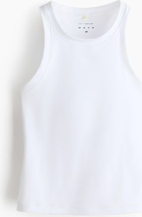 H&M Sport-Tanktop mit SoftMove in Slim Fit - White