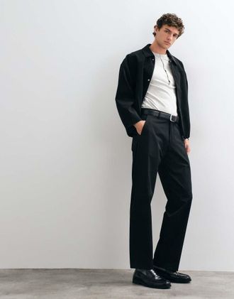 Selected Pantaloni comodi neri in coordinato-Nero