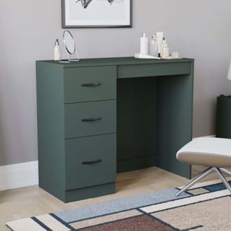 Home Discount Home Discount - Riano Dressing Table 3 Drawer Makeup Vanity Computer Desk, Green