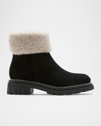 La Canadienne Dwayne Shearling-Lined Suede Booties