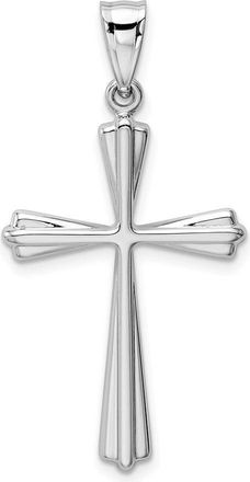 Diamond2Deal 14k White Gold Polished Cross Pendant