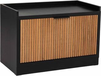 Wanderlust Deco Banqueta zapatero de madera y metal negro 80x38x53