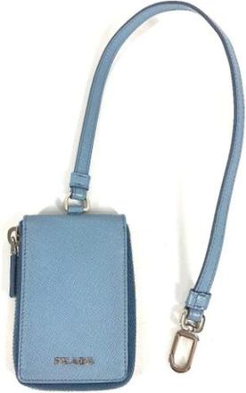 Prada Pre-owned Leren Sleutelhanger - Dames - Vintage Accessoires - Blauw - ONE Size - Leer - Vintage