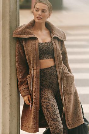 Varley Logan Longline Sherpa Fleece Coat Jacket