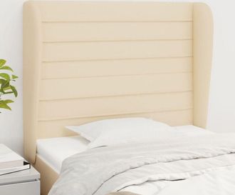 vidaXL Cabecero Con Orejas De Tela Color Crema 83x23x118/128 Cm Vidaxl