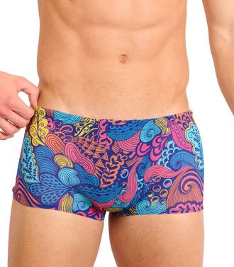 Kiniki Mens Tan Through Swim Trunks Swimwear - Floral Wave