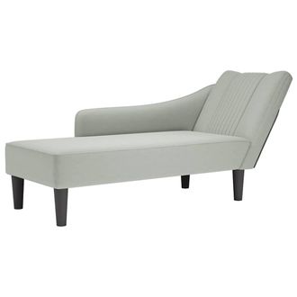 vidaXL Chaise Longue Con Reposabrazos Derecho Terciopelo Gris Claro Vidaxl