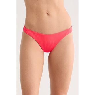 Vitamin A California High Leg Bikini Bottoms in Coral Glow at Nordstrom Rack, Size X-Small