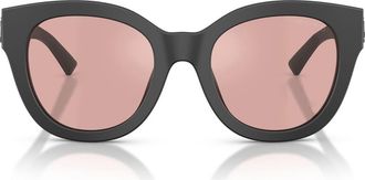 Jimmy Choo London 51mm Gradient Round Sunglasses in Black /Violet Flash Silver at Nordstrom