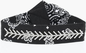 Fallon Paisley Patterned Bandana with Rhinestoned Detail size Unica