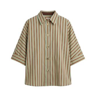 Liu Jo Shirts, female, Multicolor, Size: 2XS Striped Rayon Shirt