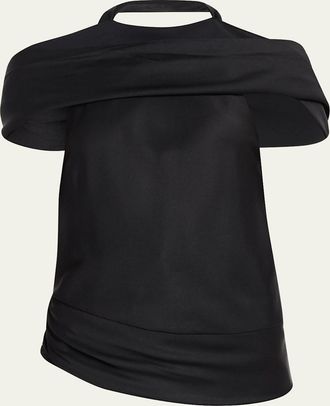 SIMKHAI Samira Satin Cape Top