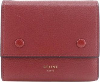 Celine Pre-owned Leren Portemonnee - Dames - Vintage Accessoires - Rood - ONE Size - Leer - Vintage