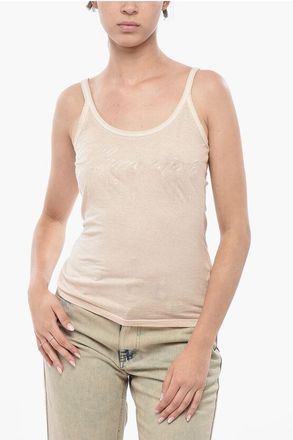 Blumarine Cotton Tank Top With Embossed Logo size Xs