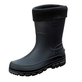 Generic Mens Ankle Rain Boots Waterproof Slip-On, Lightweight Rubber Walking Shoes for Wet Weather, Anti-Slip Sole Waterproof Gardening Trainers, Flexible Sof