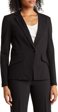 Amanda + Chelsea Classic One-Button Ponte Knit Blazer in Black at Nordstrom Rack, Size X-Large