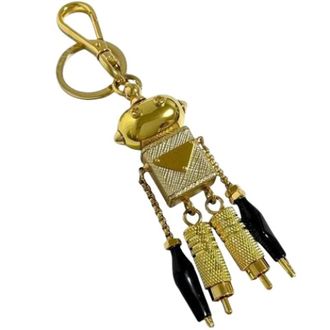 Prada Pre-owned Metalen Sleutelhanger - unisex - Vintage Accessoires - Geel - ONE Size - Vintage