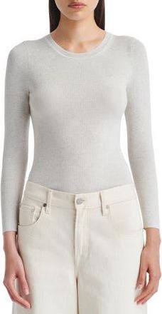 TWP Merino Wool Rib Crewneck Sweater in White Heather Grey at Nordstrom Rack, Size X-Small
