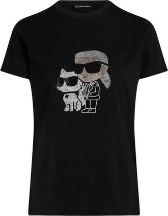 Karl Lagerfeld Basic T-shirt - Dames - T-shirts - Zwart - S - Katoen - Tops