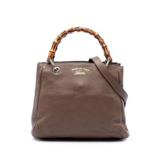 Gucci Pre-owned Gucci Small Calfskin Bamboo Shopper Satchel Ladies R2YK298UXYFOCSYI
