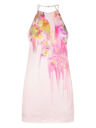 Blumarine floral-print mini dress - Pink