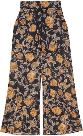 Patrizia Pepe Pantalon van katoenen mousseline - Dames - Wijde Broeken - Veelkleurig - S - Katoen - Broeken