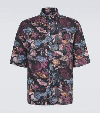 Christophe Lemaire Floral cotton bowling shirt