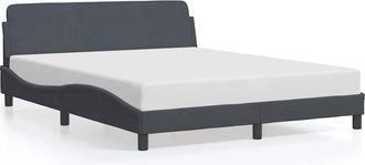 vidaXL Estructura De Cama Dover Terciopelo Gris Oscuro 152x203 Cm Vidaxl