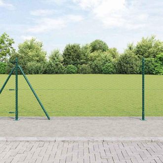 vidaXL Vidaxl - Reja Con Postes Verde 1 X 100 M Acero Recubierto De Pvc