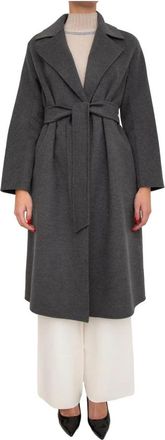 Max Mara Cappotto - Dames - Jas met riem - Grijs - XL - Wol - Jassen