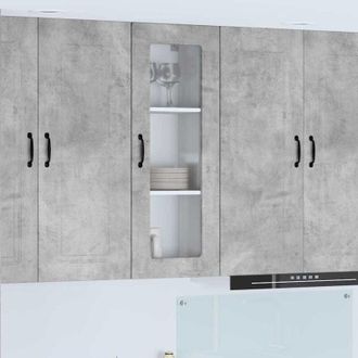 vidaXL vidaXL Pensile cucina con lo scaffale Grigio cemento 40 x 31 x 100 cm