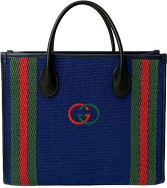 Gucci Pre-owned Tote Bags, female, Blue, Size: ONE SIZE Pre-owned Tote Bag
