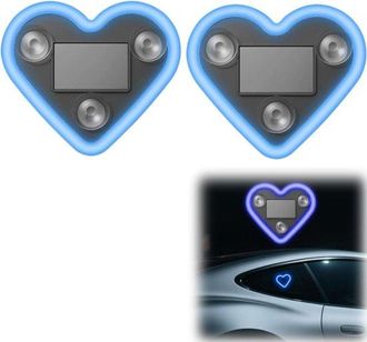 OEM Paquete 2 Luces Led Ne&oacute;n Forma Coraz&oacute;n Alimentadas Energ&iacute;a Solar, Rom&aacute;ntica Coche Exteriores, Azul