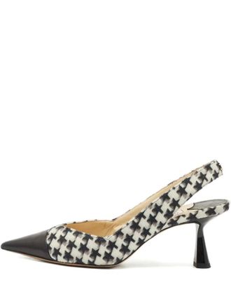 Jimmy Choo London Houndstooth leather pumps - Black