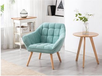 Vente-Unique Poltrona in Tessuto Verde acqua - CASERTA