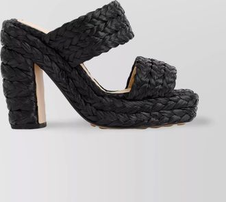 Bottega Veneta raffia platform mules