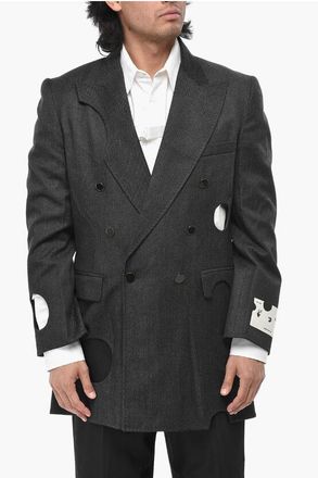 Off-white TAILORING Double-Breasted Wool-Twill Blazer METEOR with Cut- size 48