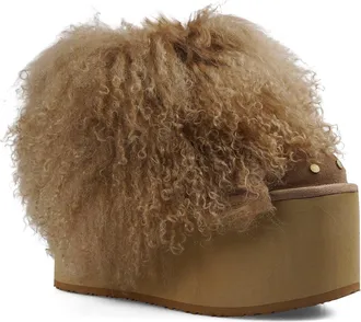 Zigi Soho Alleja Genuine Shearling Platform Bootie in Brown at Nordstrom, Size 10